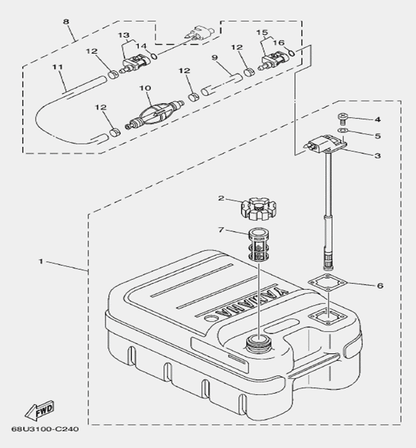 Купить Топливный Бак Лодочный Мотор Ямаха